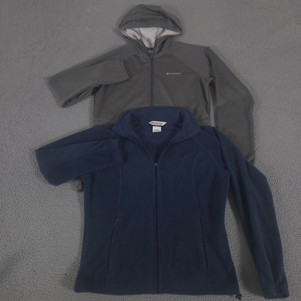 LOT OF 2 Columbia Jacket Womens L Multi Benton Springs Full Zip Fleece Hooded